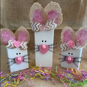 Wood Easter Bunnies - set of three